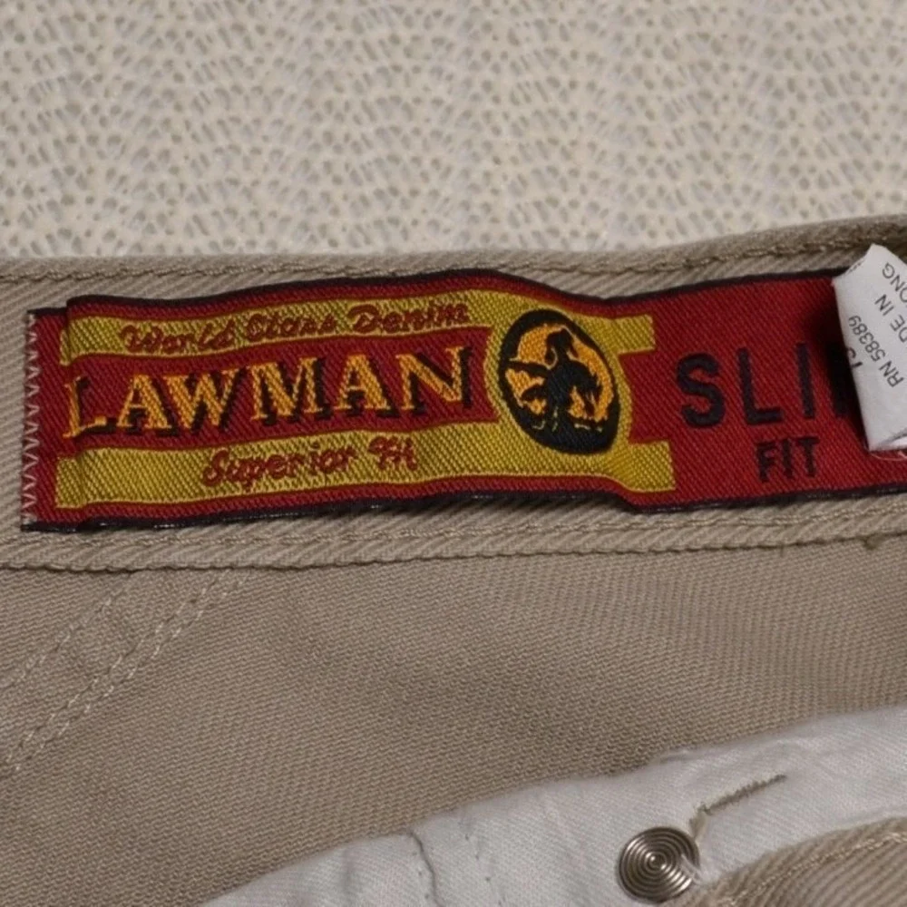 Vintage Lawman Western Slim Fit Size 13 Beige Women's Juniors Pants Jeans Button